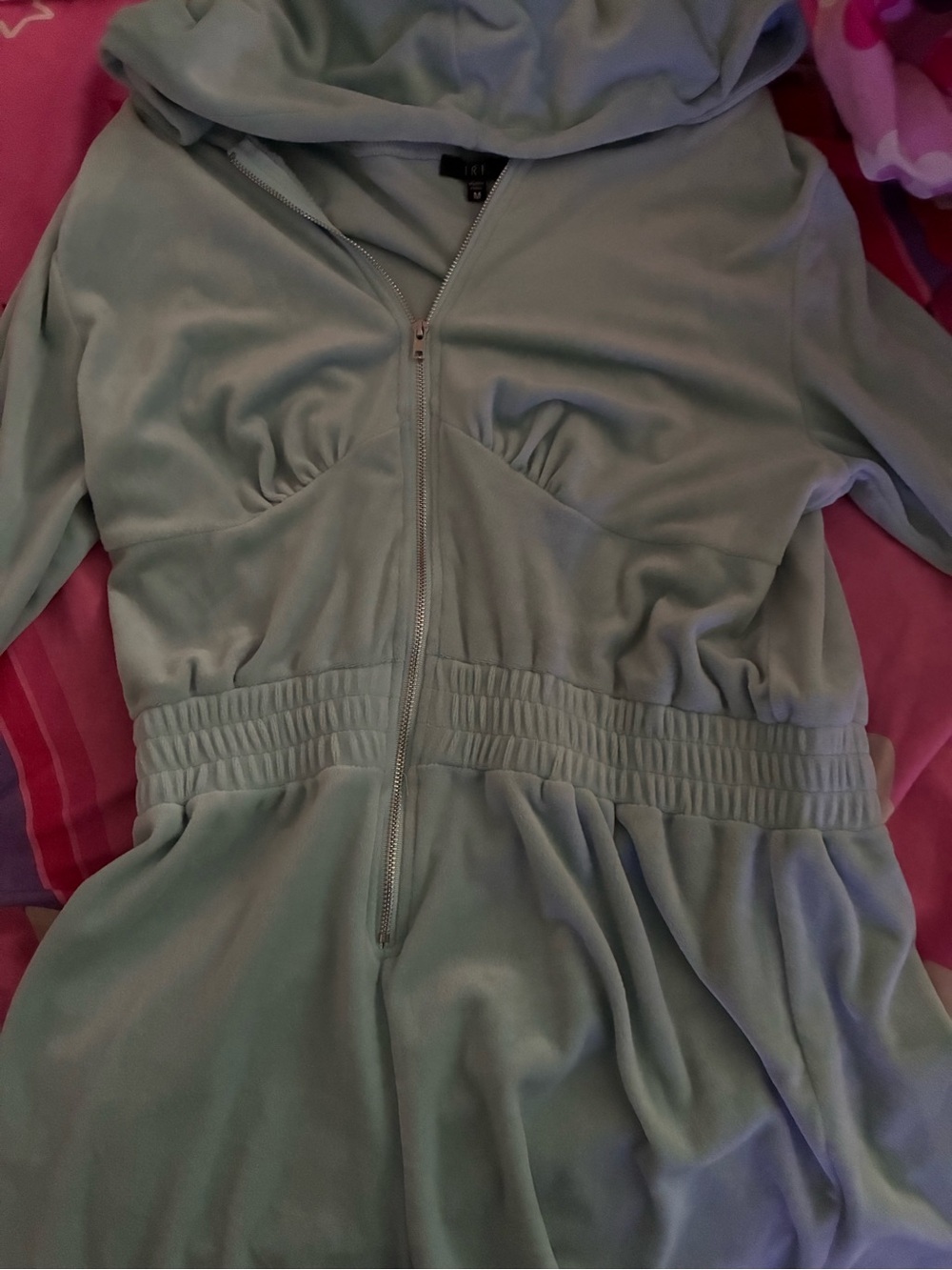 iris Mint Green Zip-Up Hoodie Dress
